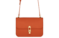 SAINT LAURENT Le Carre Leather Shoulder Bag, Crossbody Bag Women's Orange