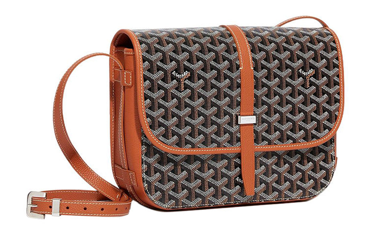 GOYARD Belvédère Canvas With Leather Crossbody Bags Shoulder Bags Unisex Brown