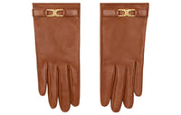 CELINE Leather Gloves Women's Brown