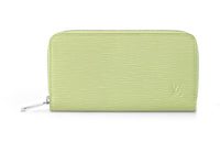 LOUIS VUITTON Zippy Cow Leather Wallet Women's Green