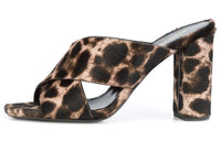 SAINT LAURENT Slide Slippers Square Toe Women's Brown