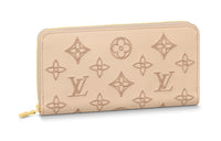 LOUIS VUITTON Zippy Calfskin Wallet Women's Light Beige