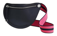 HERMES Petite Course Epsom Calfskin Shoulder Bag Women's Indigo Vibrant Pink