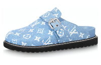 LOUIS VUITTON Cosy Comfort Slip Resistant Closed Toe Slippers Women's Blue