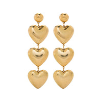 SAINT LAURENT Triple Heart Earrings