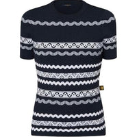 LOUIS VUITTON Scallop Stripe Knit Top