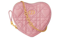 DIOR Caro Cow Leather Handheld Shoulder Bag Crossbody Bag Women's Peach Pink