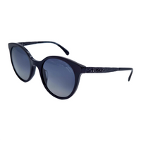 CHANEL Plate Frame Metal Round Sunglasses Unisex Black