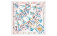 HERMES Silk Scarves Unisex Pink/White