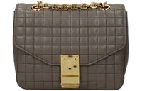 CELINE Leather Shoulder Bag Women's Gray