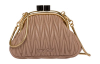 MIU MIU Soft Sheep Leather Clutch Mini Women's Yellow Iron Pyrite