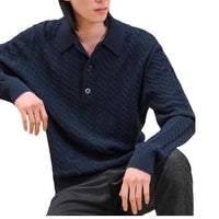HERMES FW24 Cashmere Sweater Men's Navy