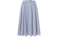 LOUIS VUITTON Pinstripe Silk Midi Skirt