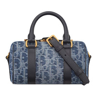 DIOR Oblique Jacquard Fabric Shoulder Bag Crossbody Bag Handbag Mini Women's Blue