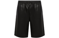 PRADA Triangle-logo Leather Bermuda Shorts