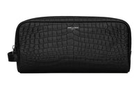 SAINT LAURENT Matte Cow Leather Toiletry Bag Unisex Black