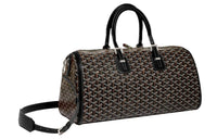 GOYARD Cuir Canvas With Leather Portable Crossbody Bag Shoulder Bag Medium Size Unisex Black