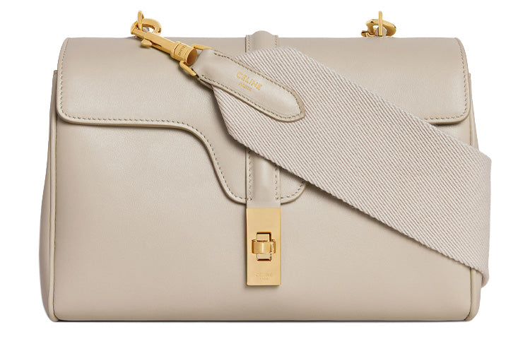 CELINE 16 Calfskin Handbag Shoulder Bag Crossbody Bag Women's Beige