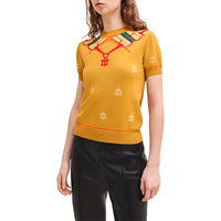 HERMES Sweater Women's Gold Burl
