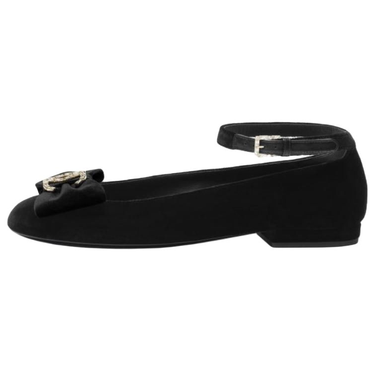 CHANEL 24K Flat Mary Jane Shoes Women's Black