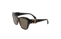 CHANEL Irregular Shape Sunglasses Women's Tortoiseshell