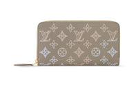 LOUIS VUITTON Zippy Perforated Calfskin Wallet Regular Women's Gray