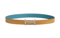 HERMES Leather Belts Women's Orange/Blue