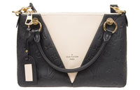 LOUIS VUITTON Cow Leather Handbag Shoulder Bag Crossbody Bag Small Size Women's Black/White