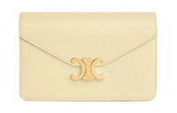 CELINE Cow Leather Wallet Regular Women's Sunshine Yellow