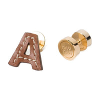 MIU MIU Leather Earrings Women's Gold