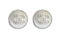 CHANEL Stud Earrings Women's White