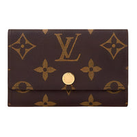 LOUIS VUITTON Monogram Canvas Key Pouch Men's Brown & Rose Red