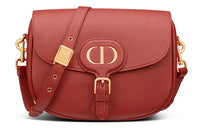 DIOR Bobby Cow Leather Clutch Large Size Women's Brick Red