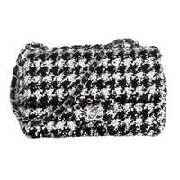 CHANEL Sequins Shoulder Bag Crossbody Bag Small Size Women's Black & White