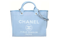 CHANEL Canvas Tote Bag Shopping Bag Canvas Bag Handbag Shoulder Bag Women's Blue