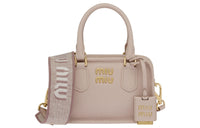MIU MIU Leather Shoulder Bag Crossbody Bag Handbag Women's Light Pink