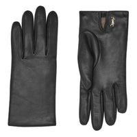 SAINT LAURENT Sheepskin Cashmere Silk Metal Gloves Women's Black