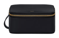 CELINE Shiny Cow Leather Handbag Toiletry Bag Small Size Women's Black