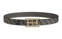 HERMES Belt Unisex Gray Width: 3.2cm