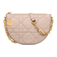 DIOR Lambskin Shoulder Bag Crossbody Bag Women's Beige