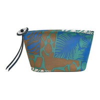 HERMES Silk Clutch Women's Blue & Green