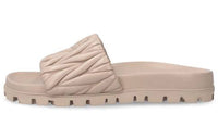 MIU MIU Slide Slippers Women's Beige