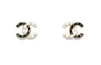 CHANEL - Stud Earrings Women's Black White
