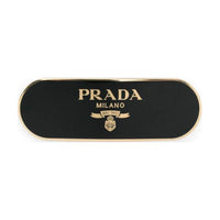 PRADA Metal Hair Clips Women's Black Gold