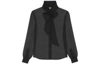 SAINT LAURENT Lace up Silk Blouse