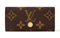 LOUIS VUITTON Monogram Canvas Key Pouch Women's Brown & Blue