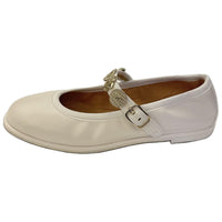 CHANEL Flat Mary Jane Shoes Women's White
