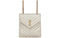 SAINT LAURENT Leather Shoulder Bag Crossbody Bag Women's White