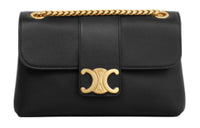 CELINE Cow Leather Portable Crossbody Bag, Shoulder Bag Women's Black