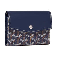 GOYARD Canvas With Calfskin Wallet Unisex Marine Blue